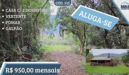 [515]CHÁCARA EM SANTO ANTÔNIO DA PATRULHA, CANTA GALO, 2HA, CASA, POMAR, VERTENTE E GALPÃO