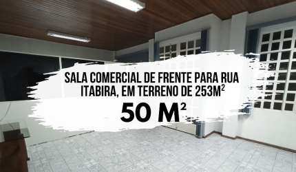 VENDE SALA COMERCIAL FRENTE RUA ITABIRA, REGIÃO CENTRAL,  EM TERRENO PRÓPRIO
