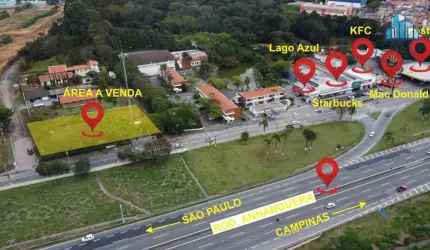 Área em Louveira, frente para Anhanguera, 3010 m² - R$ 6.850.000 ou aluguel por R$ 18.000,00.
