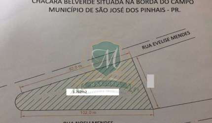 terreno tipo comercial ou residencial a venda com 2.840,00 m² em sao jose dos pinhais, pronto para construção, regiao crescimento em sao jose pinhais