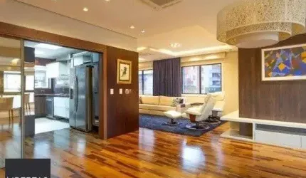 Vende-se amplo apartamento luxuoso 3 suítes e 3 vagas, hidro, mobiliado, dependência completa - 221m² - Bela Vista