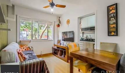 Apartamento 1 dormitório com vista, sol da manhã e estrutura na João Alfredo