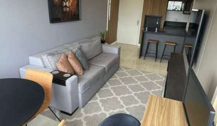 Apartamento de 1 Dormitório 43,21 m², garagem, 100% mobiliado