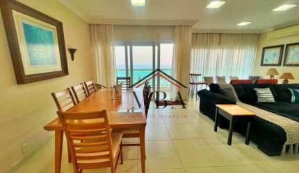 LOCAÇÃO ANUAL FRENTE MAR - Apartamento com 3 dormitórios para alugar, 164 m² por R$ 15.500/mês - Praia das Pitangueiras - Guarujá/SP
