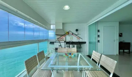 LOCAÇÃO ANUAL ALTO PADRÃO - Apartamento com 3 dormitórios para alugar, 184 m² por R$ 10.000/mês - Praia das Pitangueiras - Guarujá/SP