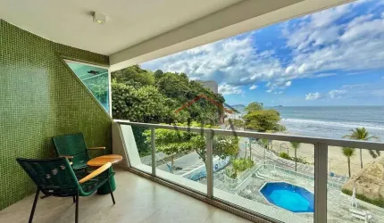 LOCAÇÃO ANUAL FRENTE MAR - Apartamento REFORMADO com 3 dormitórios para alugar, 140 m² por R$ 8.500/mês - Praia das Astúrias - Guarujá/SP