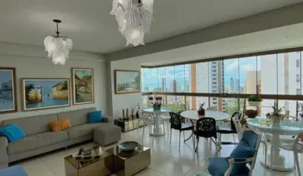 Apartamento 3 suítes + dce, 4 vagas, andar alto no Brisamar!