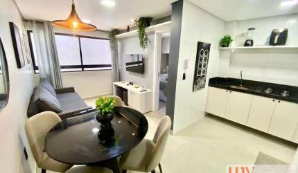 Apartamento com 1 quarto, todo mobiliado e equipado, próximo da praia no Cabo Branco