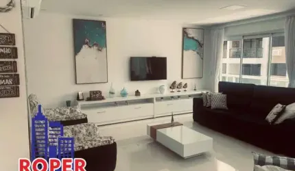 LINDOA APARTAMENTO MOBILIADO DE 180 M²/3 SUITES/3 VAGAS/VARANDA À VENDA NA PRAIA DE PITANGUEIRAS GUARUJA.