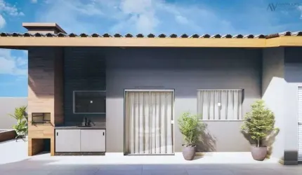 Casa em construção com 2 quartos e piscina em Itanhaém.