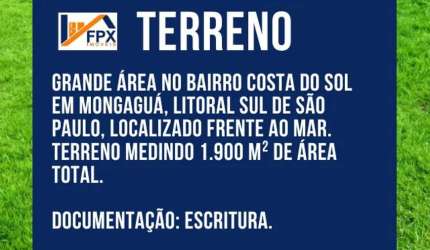 Terreno frente mar com escritura em Mongaguá.