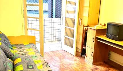 Predio frente ao mar, 01 dormitorio semi mobiliado