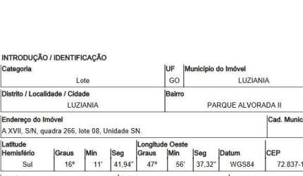 Oportunidade Única em LUZIANIA - GO | Tipo: Terreno | Negociação: Venda Direta Online  | Situação: Imóvel