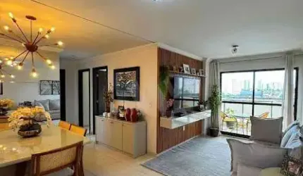 Apartamento de 85m2 com 3 Quartos, Varanda Gourmet, Todo Projetado em Condomínio Club