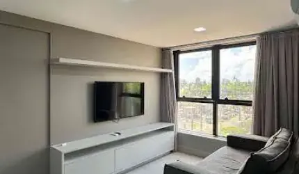 Apartamento porteira fechada com 01 suíte na beira-mar de Cabo Branco