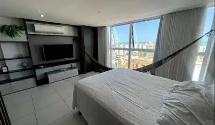 Flat mobiliado com 37 m² a poucos metros do mar