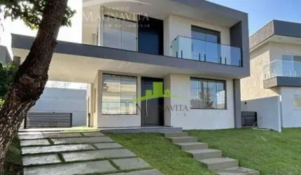 Casa à venda em Alphaville Litoral Norte 2 | 4 suítes | Nascente | 270m² | Varanda gourmet | Piscina privativa | 3 vagas de garagem