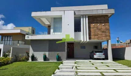Alphaville Litoral Norte 3 | Casa à Venda, 404m², 4 Suítes, Energia Solar, Piscina com Hidro, Gourmet, Escritório. Alto Padrão. Elegância e Conforto!