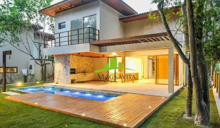 Fazenda Praia do Forte, Casa Nova Alto Padrão à Venda em Açu da Torre, 220m², 4 Suítes, Piscina Hidromassagem. Espaço Gourmet. Conforto e Sofisticação