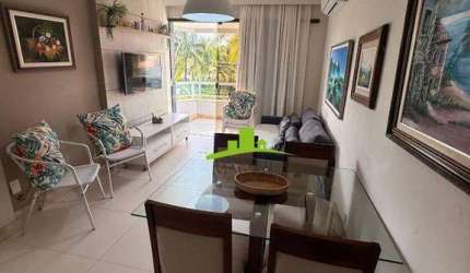 Vilas Village. Vilas do Atlântico. Apartamento Village 1/4 Alto Luxo, 62m², Nascente, Vista Mar, Mobiliado, Pé na Areia, Varanda ampla. Lazer completo