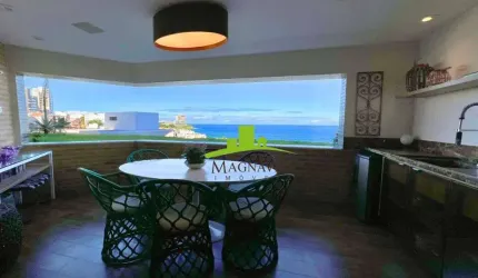 Alto da Enseada. Apartamento 3 suítes à venda no Rio Vermelho, 267m², Vista Mar, Nascente, Varanda gourmet, 4 vagas Alto Luxo, Conforto e Sofisticação