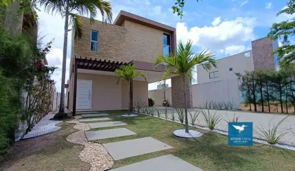 Casa Duplex Nova na Cidade Alpha (Terras Alphaville 02), 215m2, 04 Suítes, Varandão, Paisagismo, Lote 335,50m2, 01 Quarto/Gabinete no piso Inferior, Dependência de Empregada, 04 Vagas