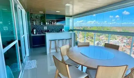 Apartamento pé na areia com 4 suítes na praia de guaxuma