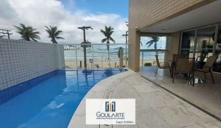 Apartamento Alto Padrão, sacada vista lateral mar, 3 dormitórios sendo 1 suíte, lazer completo no condomínio frente mar, ASTÚRIAS - Guarujá/SP.
