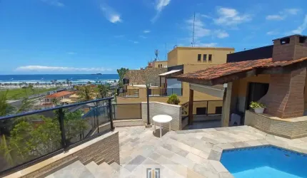 Apartamento cobertura duplex, terraço vista lateral do mar, 2 dormitórios sendo 1 suíte, piscina e churrasqueira, lazer completo no condomínio, lado praia na  Enseada-Guarujá/SP.