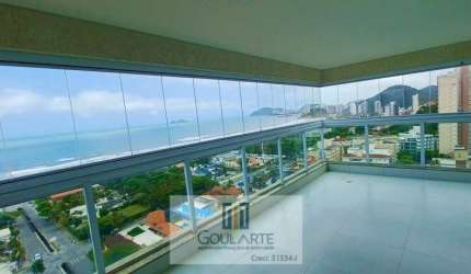 Apartamento alto padrão com 3 dormitórios sendo 3 suítes, sacada envidraçada gourmet vista mar e lazer completo no condomínio na praia da Enseada-Guarujá/SP.