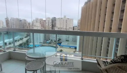 Apartamento alto padrão com sacada envidraçada vista parcial mar, 2 dormitórios sendo 1 suíte, lazer no condomínio - ASTÚRIAS-Guarujá/SP.