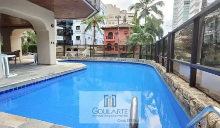 Apartamento alto padrão com 3 dormitórios climatizados sendo 1 suíte, vista parcial mar, lazer no condomínio, lado praia - ENSEADA - Guarujá/SP.