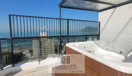 COBERTURA DUPLEX, 3 dormitórios sendo 1 suíte, área gourmet com Jacuzzi e Churrasqueira - TOMBO -Guarujá/SP.