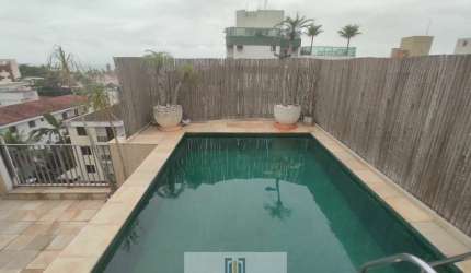 COBERTURA PENTHOUSE, vista parcial do mar, área gourmet e  piscina,3 dormitórios ,lado praia na ENSEADA - Guarujá/SP.