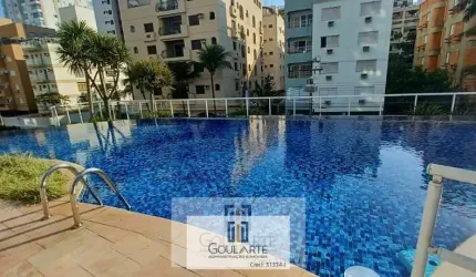 Apartamento com sacada gourmet e vista do mar, 3 dormitórios sendo 1 suíte,  lazer completo no condomínio, lado praia Enseada-Guarujá/SP
