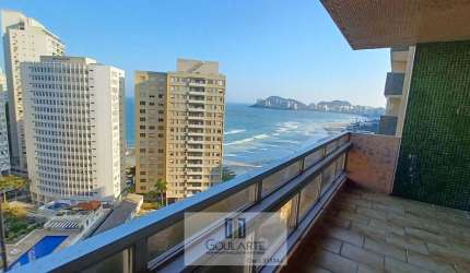 Apartamento alto padrão com4 dormitórios sendo 2 suítes, lazer completo e sacada vista mar na praia da Pitangueiras-Guarujá/SP.
