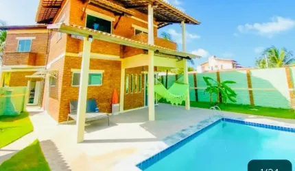 Sobrado com 3 suites, piscina à 500mts praia
