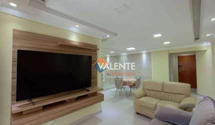 Apartamento mobiliado com 3 dormitórios, 132 m² - venda por R$ 700.000 ou aluguel por R$ 6.000/mês - Aviação - Praia Grande/SP