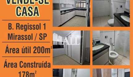Casa com 3 dorms, Residencial Regissol I, Mirassol - R$ 450 mil, Cod: 13703