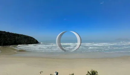 Frente mar com vista única, piscina, espaço gourmet e amplo terraço