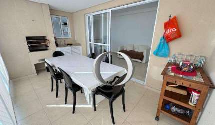 Apartamento com varanda gourmet, 3 quartos (sendo 1 suíte), 2 vagas e lazer completo à venda, 83 m² por R$ 780.000 - Enseada - Guarujá/SP