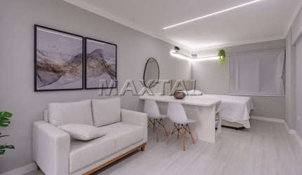 Apartamento para venda, 1 dormitório, 1 vaga de garagem, 25m² na Santa Cecília.