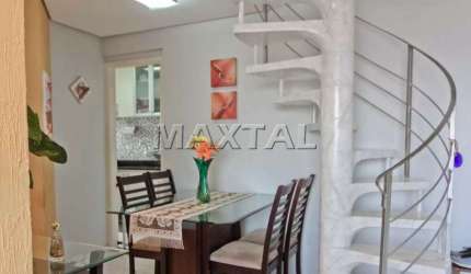 Cobertura duplex 103m² venda na Parada Inglesa, 2 dormitórios, 3 banheiros e 2 vagas.