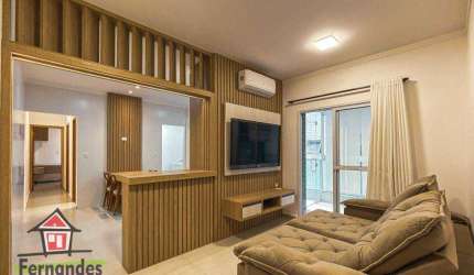 Apartamento alto padrão mobiliado, parcela direto e aceita carro,  com 2 dormitórios à venda, 90 m² por R$ 760.000 - Canto do Forte - Praia Grande/SP
