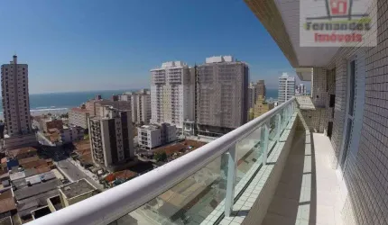 Apartamento novo vista mar  com 3 dormitórios à venda, 101 m² por R$ 630.000 - Ocian - Praia Grande/SP