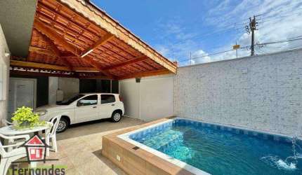 Casa nova isolada com piscina 3 quartos sendo 2 suíte à venda, 180 m² por R$ 949.000  Ocian  Praia Grande SP