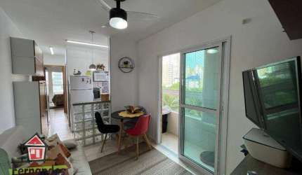 Apartamento seminovo  1 quarto, elevador e lazer completo à venda, 38 m² por R$ 265.000 Aviação  Praia Grande SP