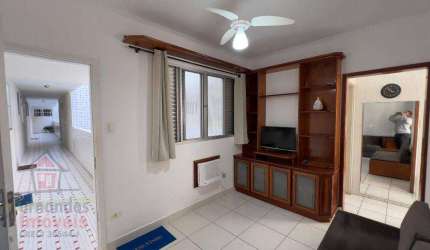 Apartamento mobiliado 1 dormitório, elevador 50 metros da praia para alugar definitivo pacote  30 m² por R$ 2.100 mês no Boqueirão em  Praia Grande/SP