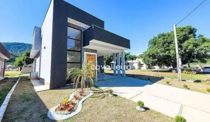 Casa em condomínio fechado, com 3 dormitórios , 117 m² ,  em São  José de Imbassai - Maricá/RJ