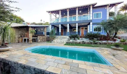 CASA NO FLAMENGO, C/ PISCINA, ÁREA GOURMET &amp; 4 QUARTOS EM TERRENO COM 840m². MARICÁ-RJ